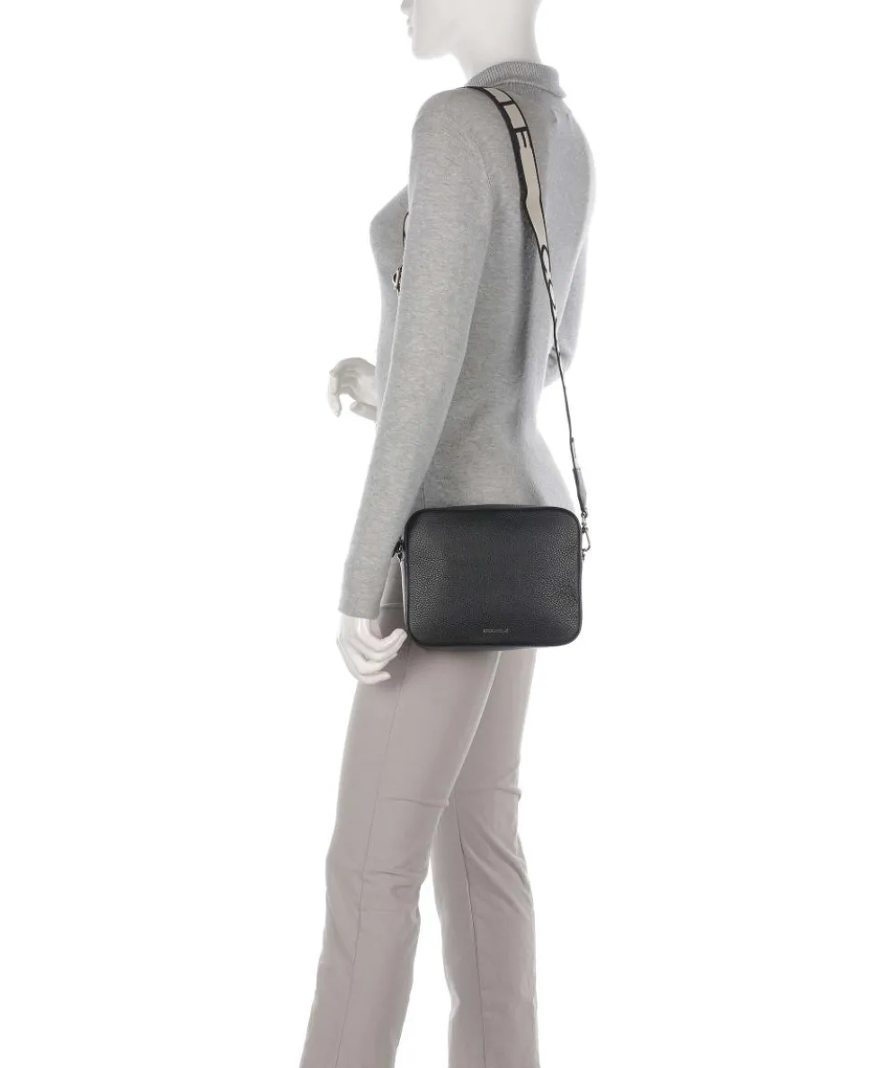 Tebe Umhängetasche genarbtes Leder schwarz