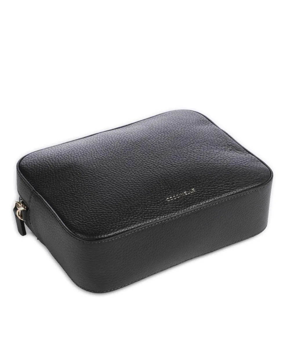 Tebe Umhängetasche genarbtes Leder schwarz