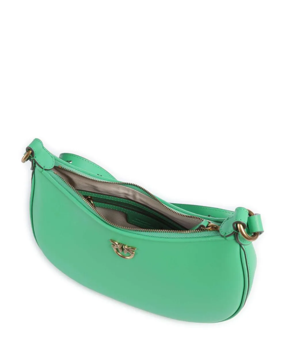 Half Moon Mini Schultertasche fein genarbtes Rindsleder hellgrün