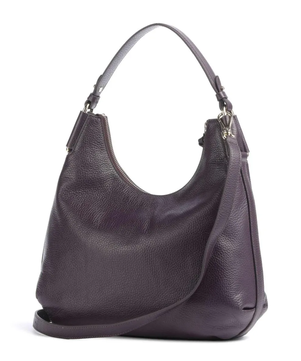 Rebekka Beuteltasche genarbtes Rindsleder pflaume