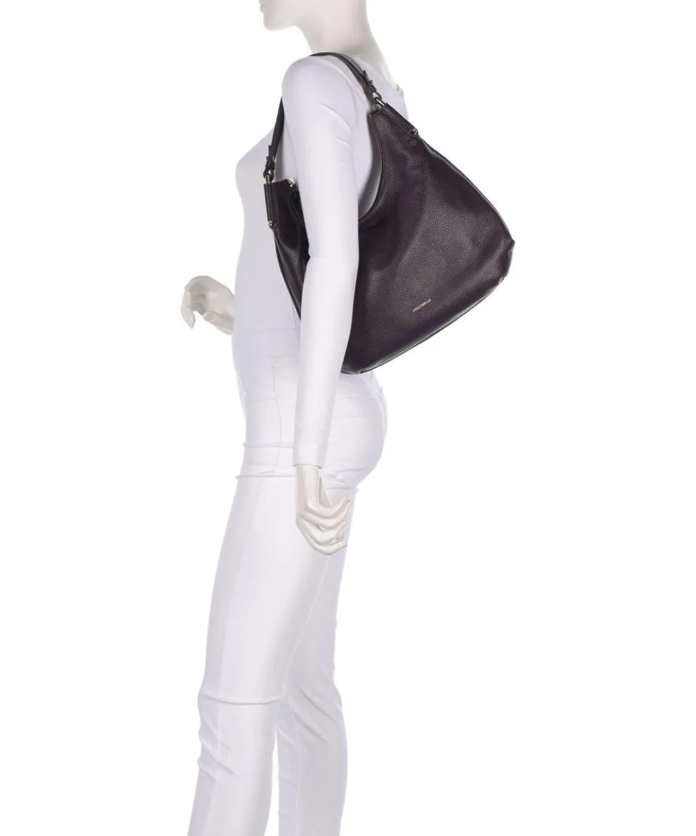 Rebekka Beuteltasche genarbtes Rindsleder pflaume