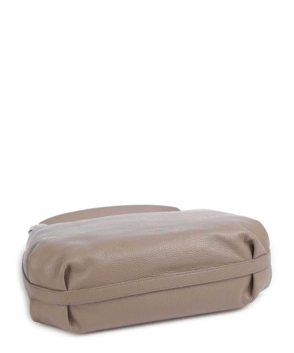 Rebekka Beuteltasche genarbtes Rindsleder taupe