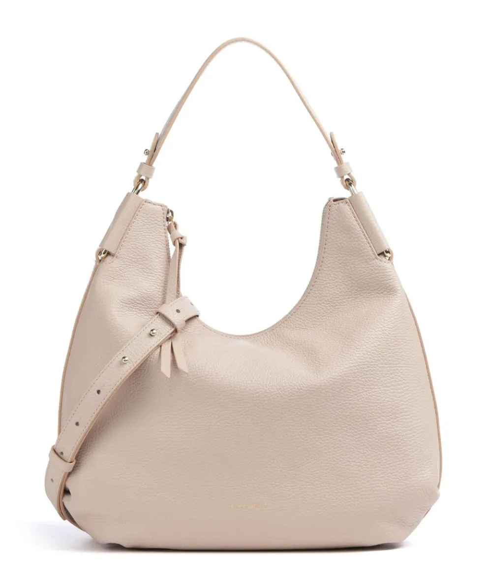 Rebekka Beuteltasche genarbtes Rindsleder beige