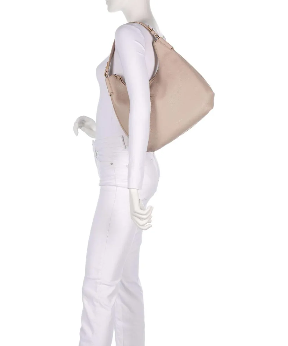 Rebekka Beuteltasche genarbtes Rindsleder beige