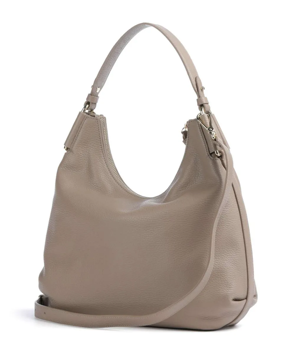 Rebekka Beuteltasche genarbtes Rindsleder taupe