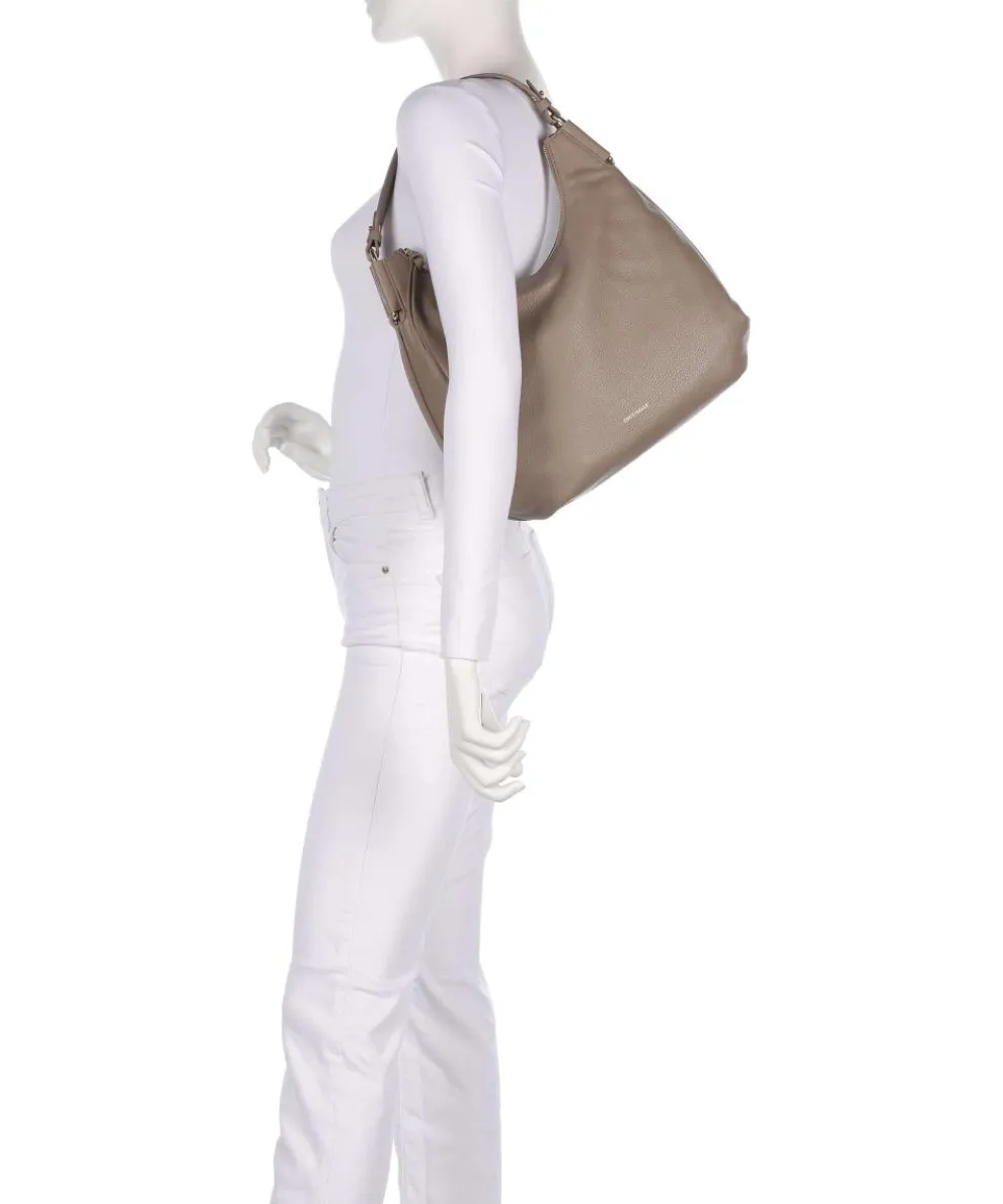 Rebekka Beuteltasche genarbtes Rindsleder taupe