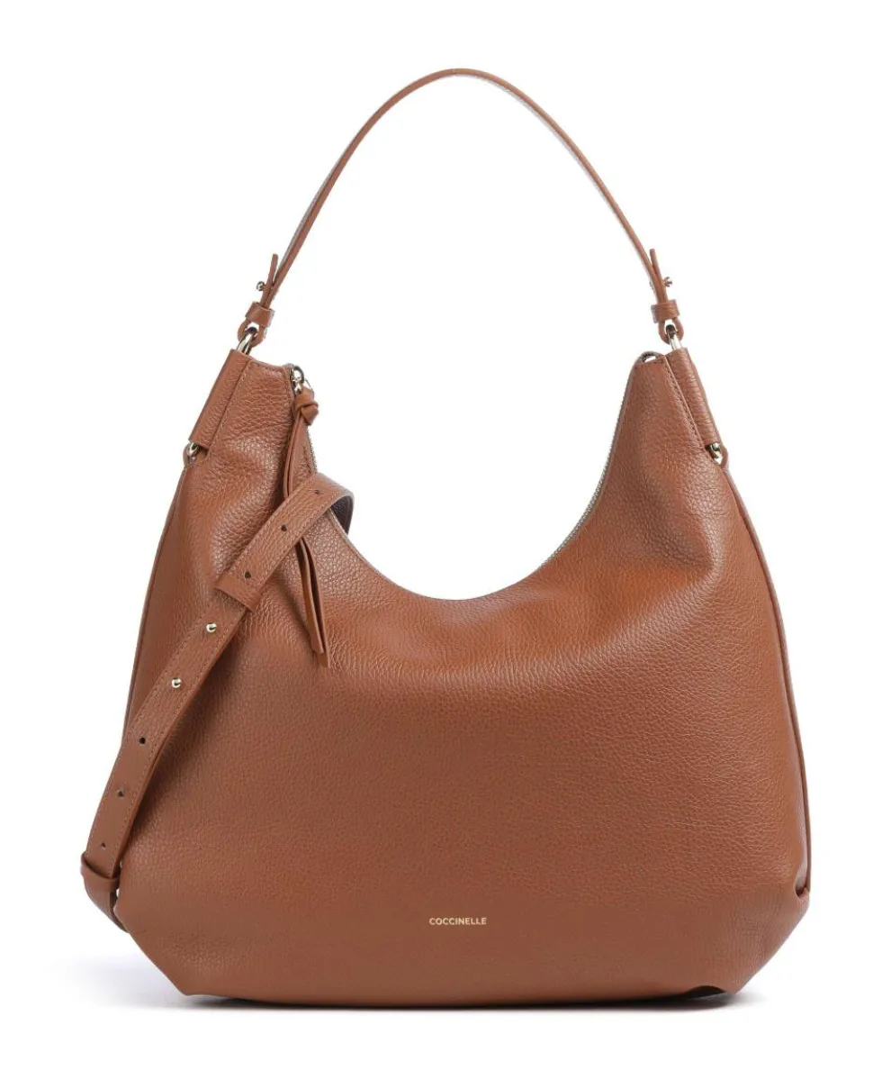 Rebekka Beuteltasche genarbtes Rindsleder braun