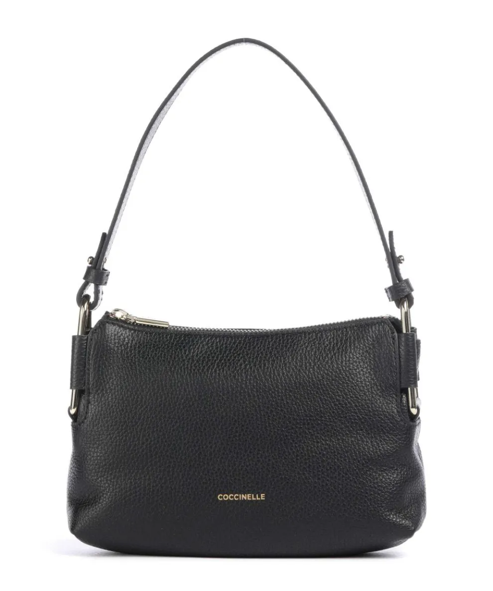 Rebekka Schultertasche genarbtes Rindsleder schwarz