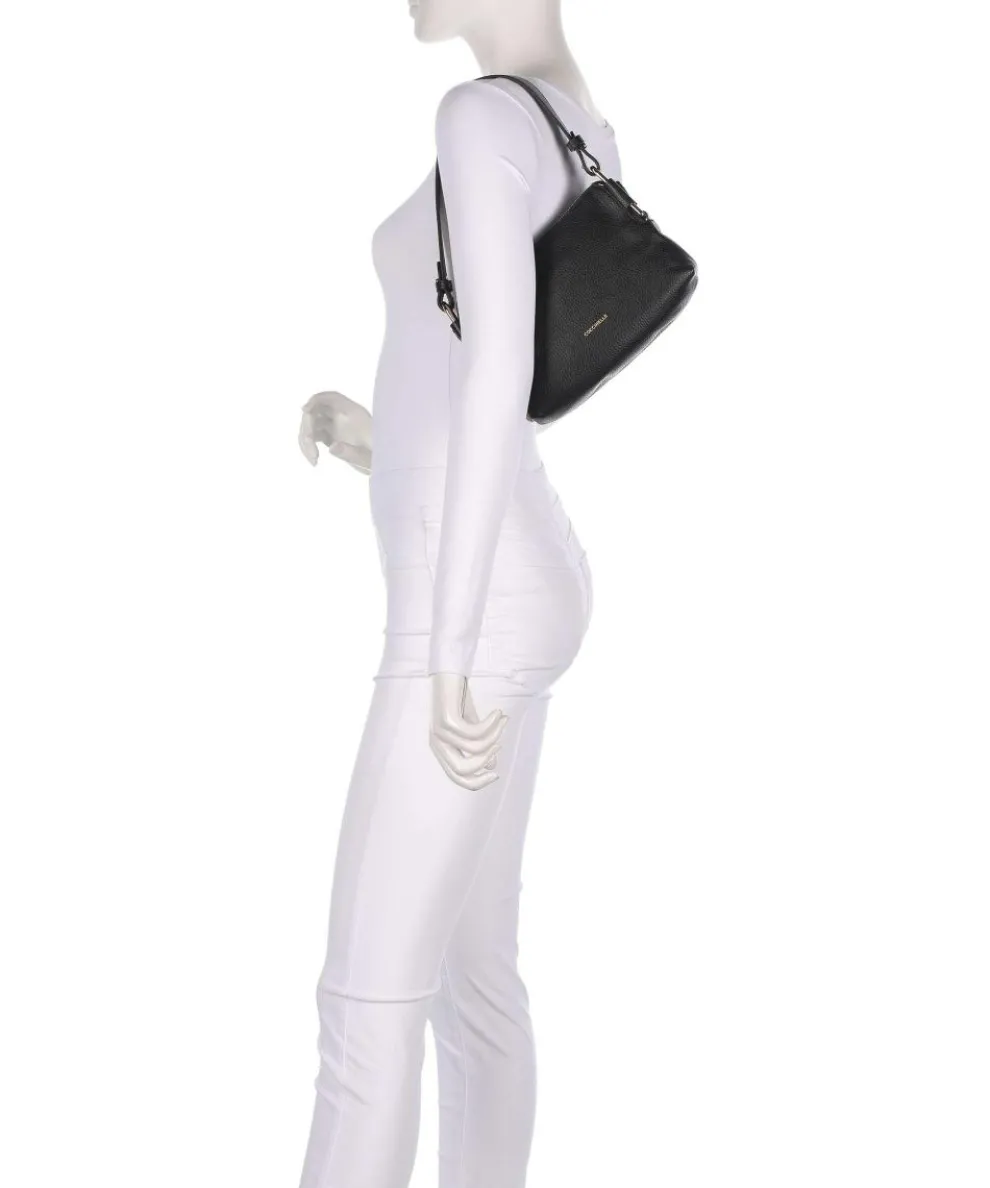 Rebekka Schultertasche genarbtes Rindsleder schwarz