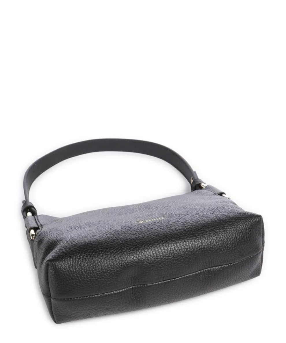 Rebekka Schultertasche genarbtes Rindsleder schwarz