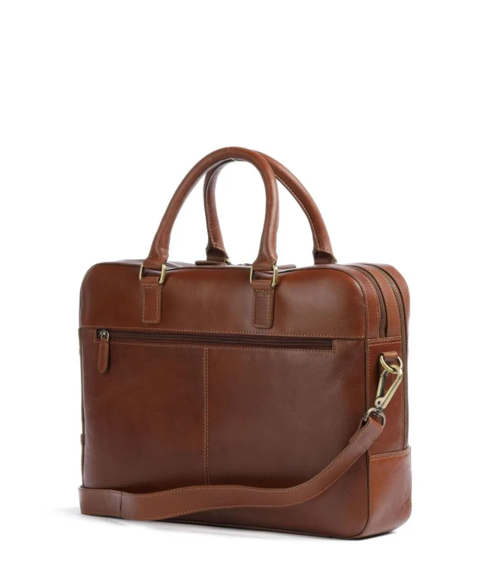 Remo Aktentasche 15″ fein genarbtes Rindsleder cognac