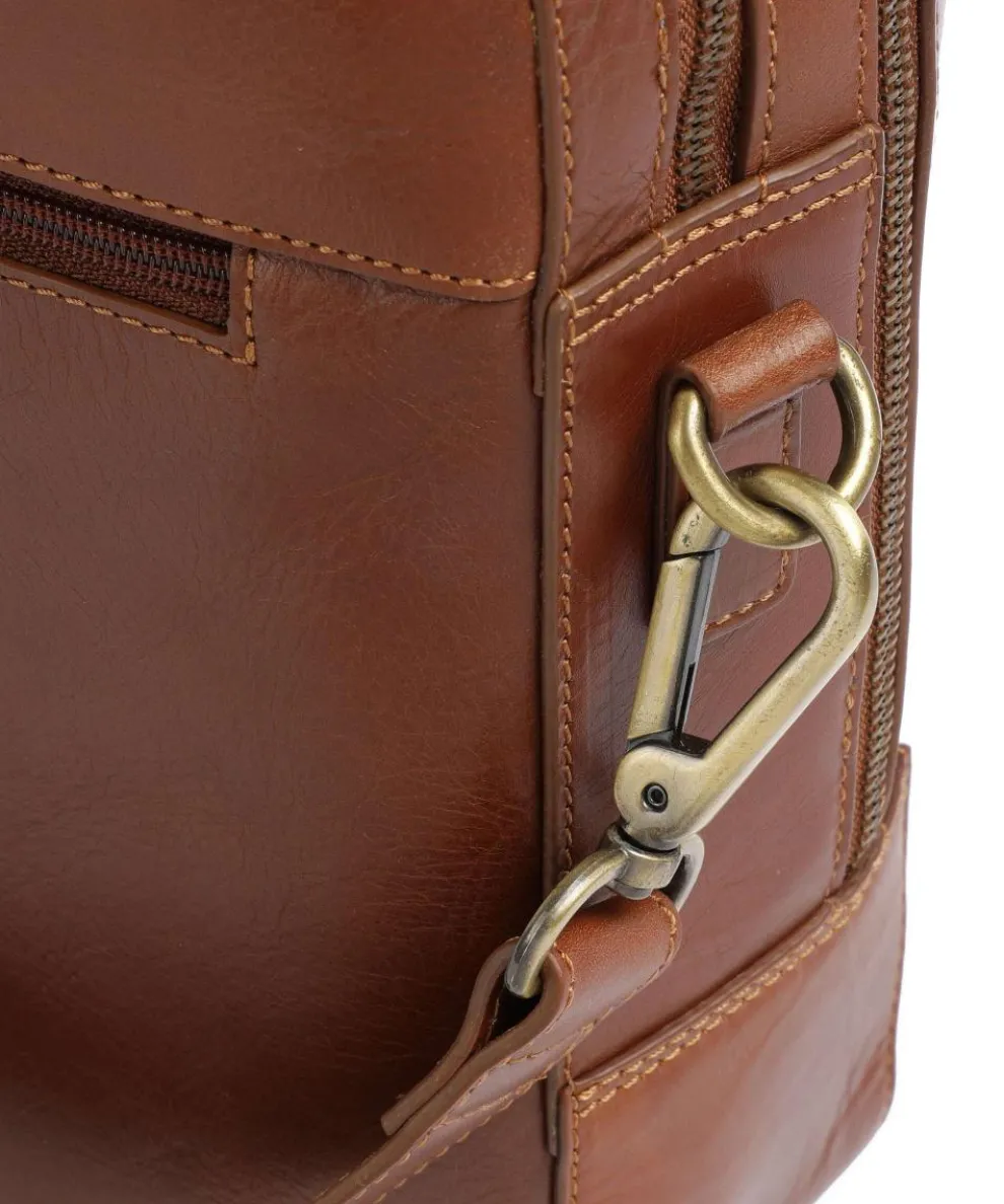 Remo Aktentasche 15″ fein genarbtes Rindsleder cognac