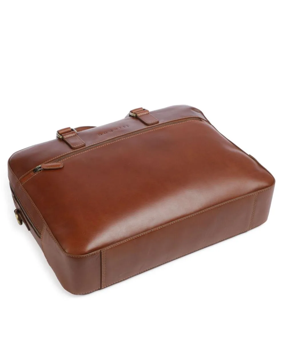 Remo Aktentasche 15″ fein genarbtes Rindsleder cognac