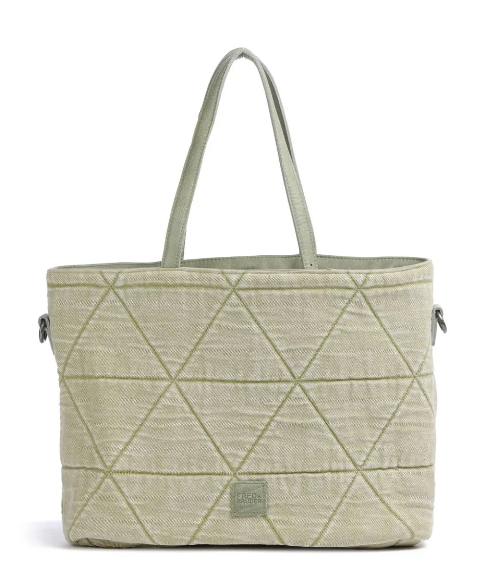 Reversible Shopper genarbtes Leder graugrün