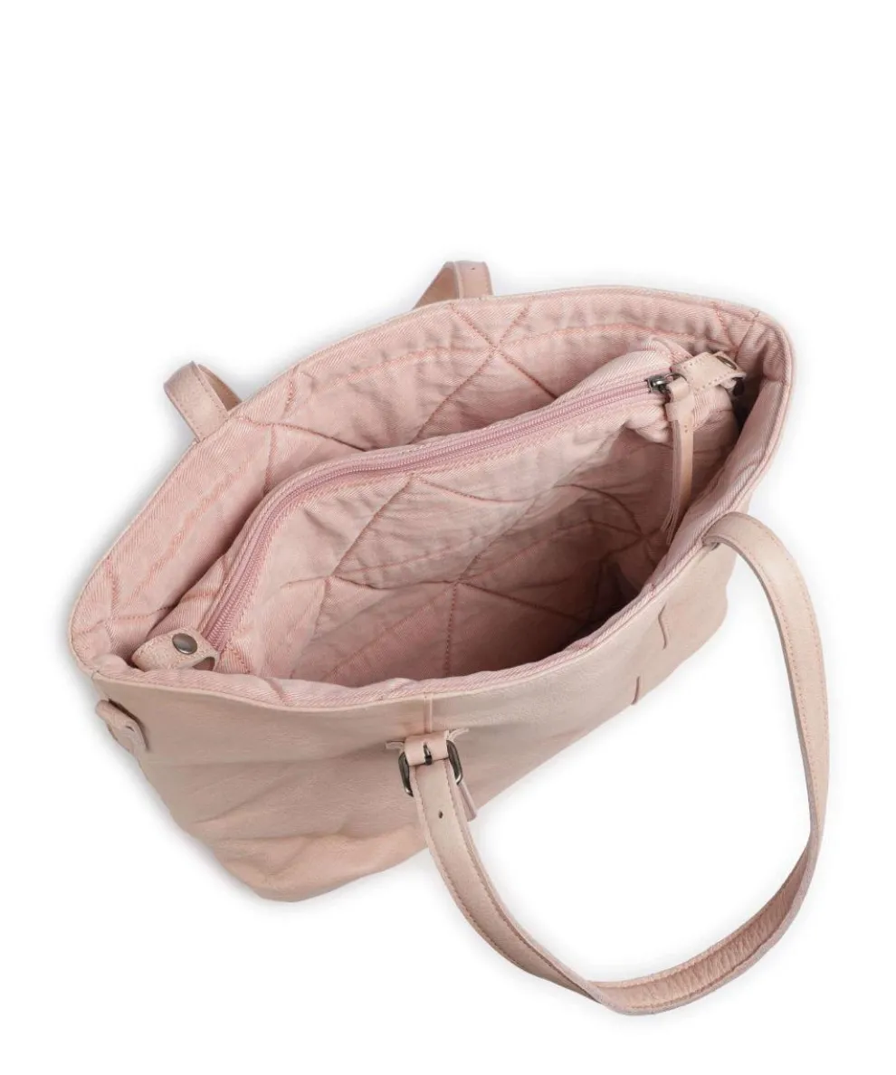 Reversible Shopper genarbtes Leder altrosa