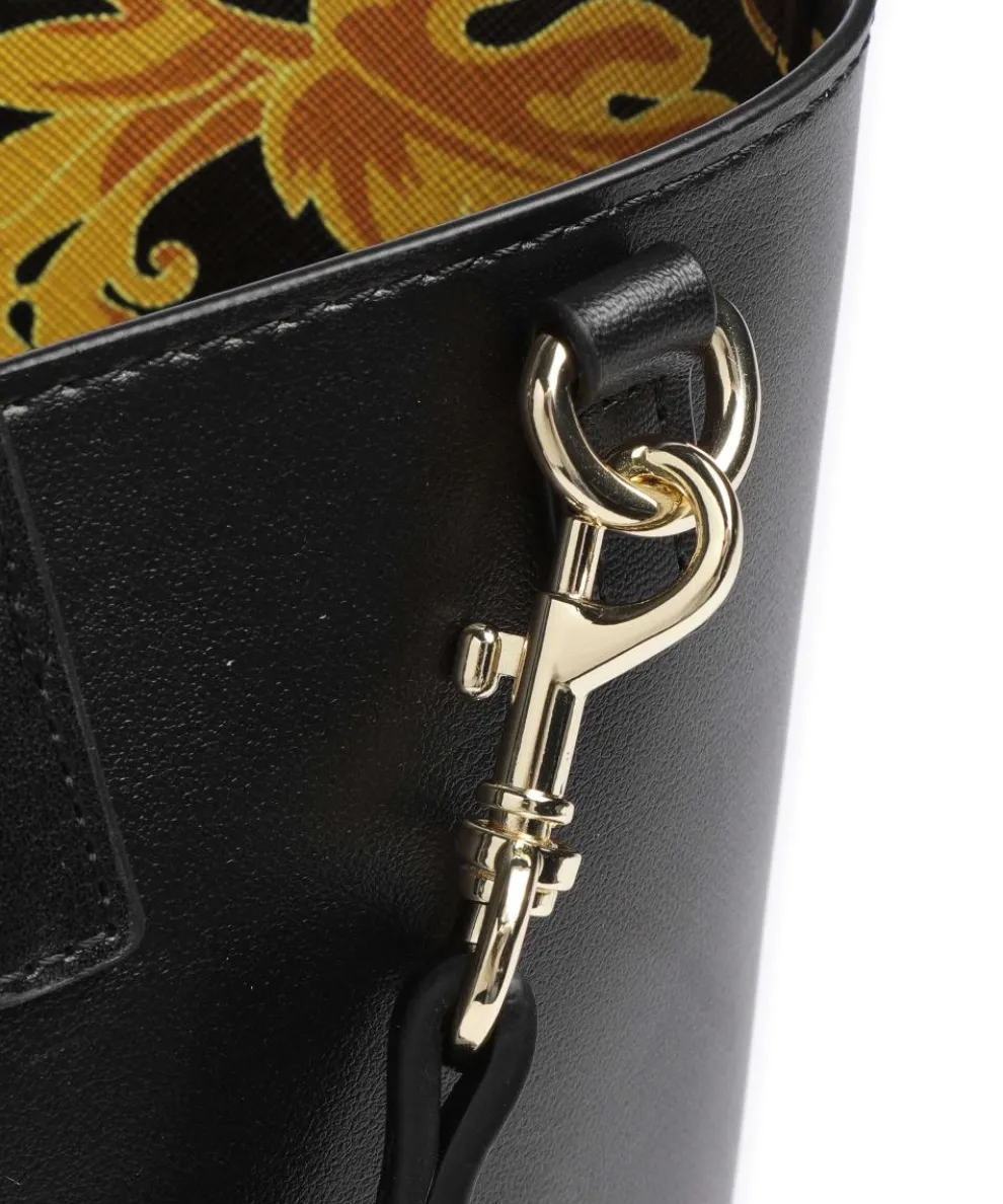 Reversible Shopper Handtasche Lederimitat schwarz