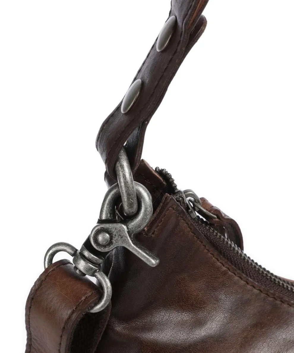 Apache Caryn Schultertasche genarbtes Rindsleder dunkelbraun