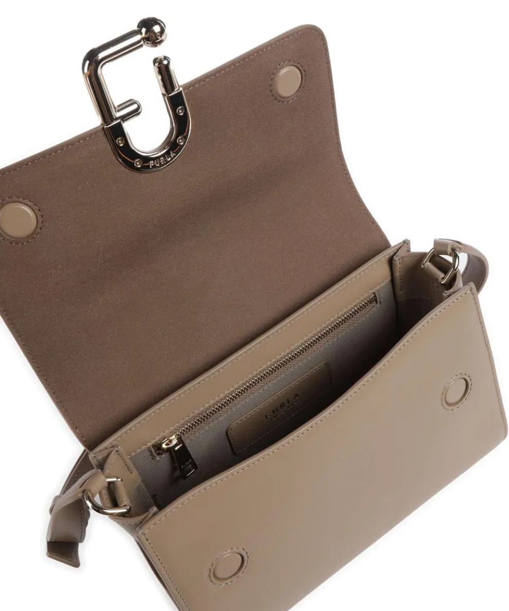 Nuvola S Umhängetasche fein genarbtes Leder taupe