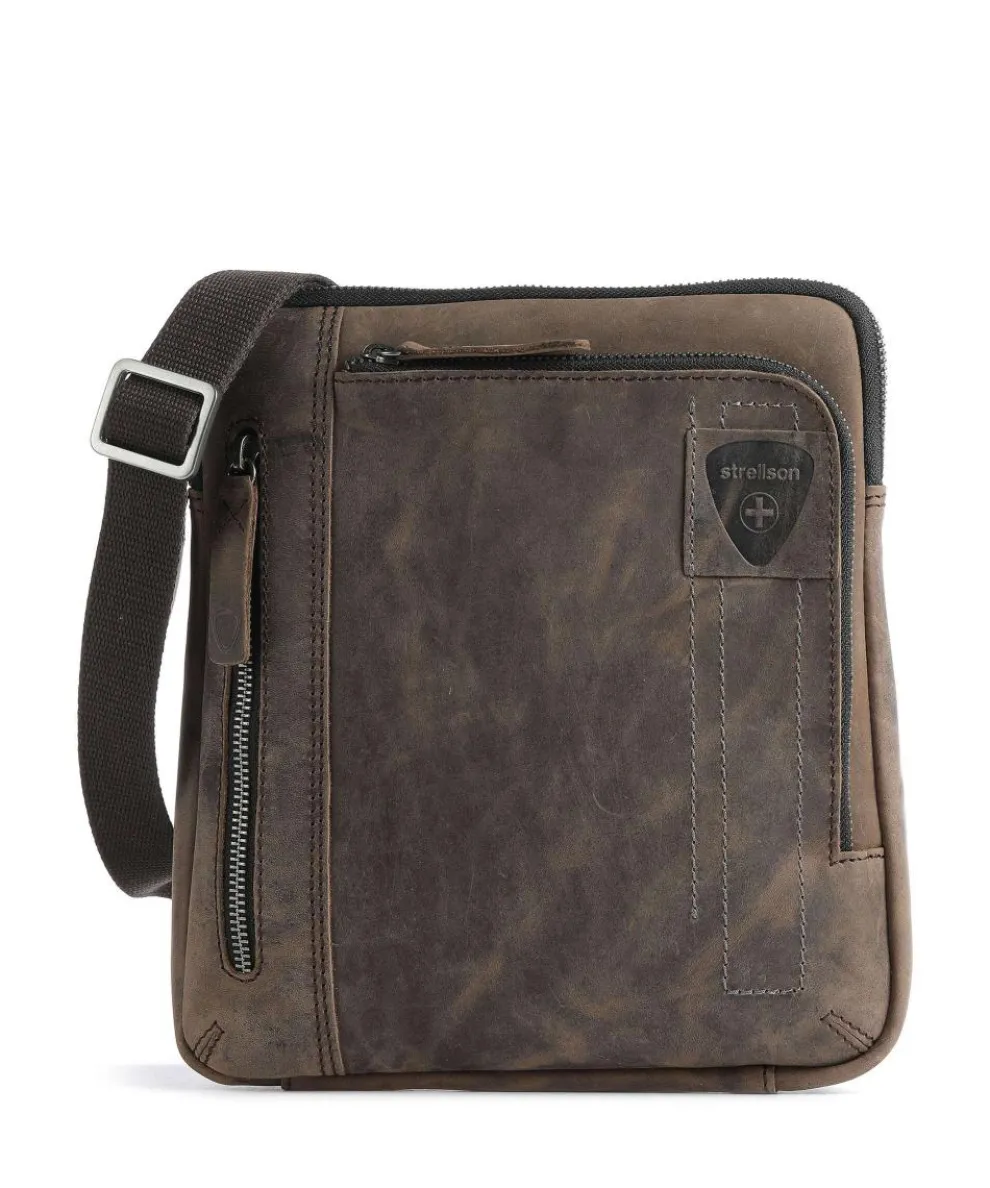 Richmond Umhängetasche genarbtes Leder dunkelbraun