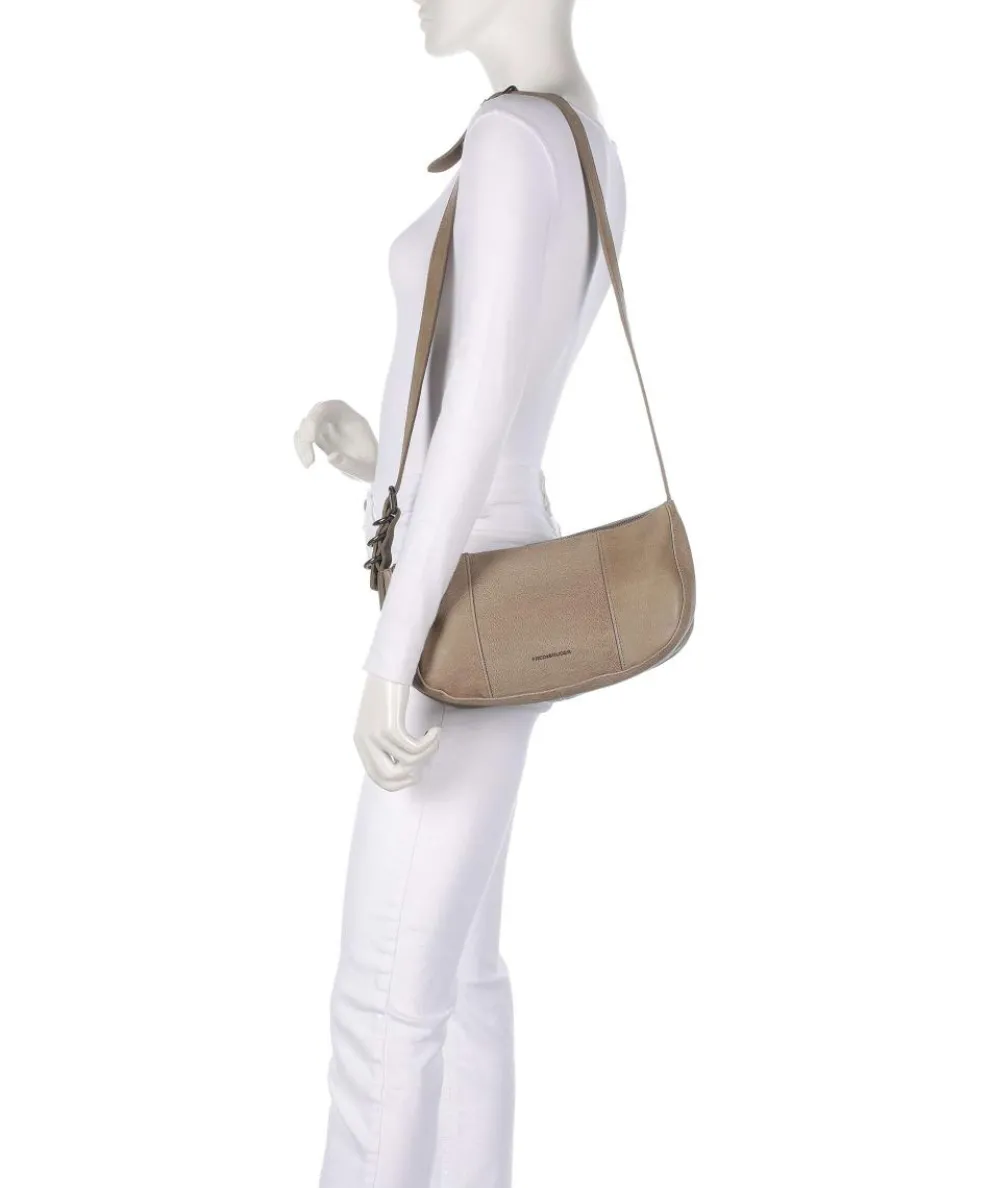 Ride Easy Schultertasche genarbtes Leder taupe