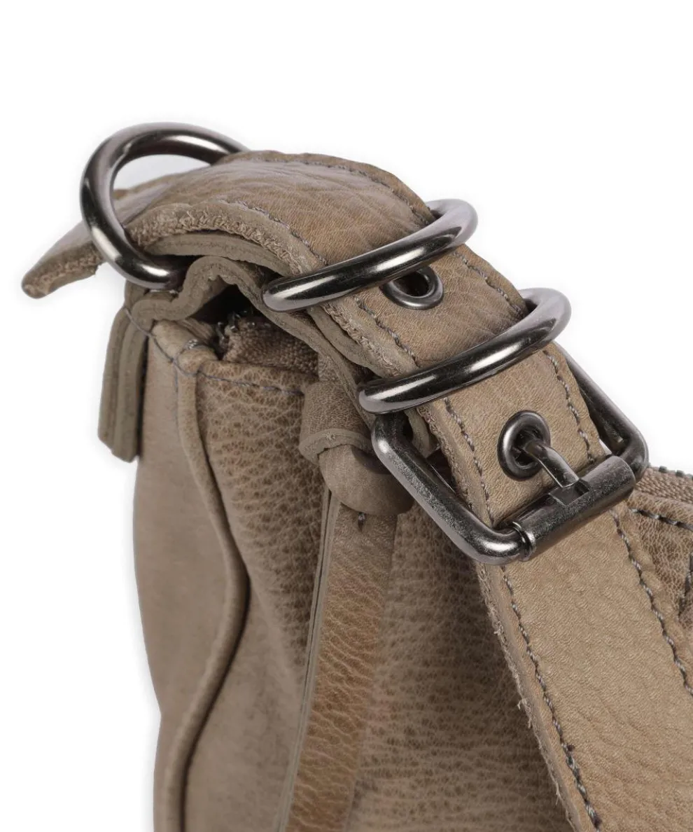 Ride Easy Schultertasche genarbtes Leder taupe