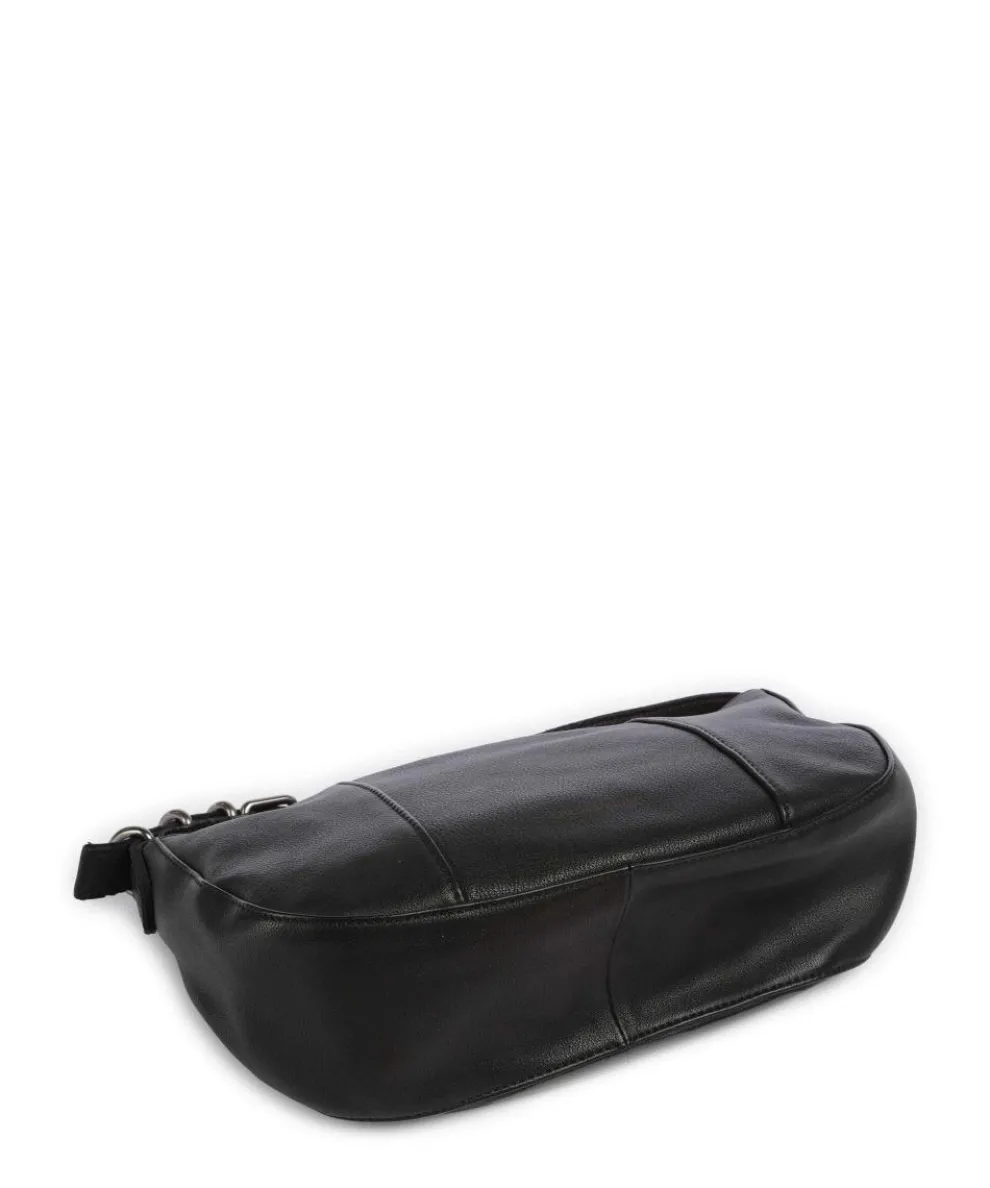 Ride Easy Schultertasche genarbtes Leder schwarz