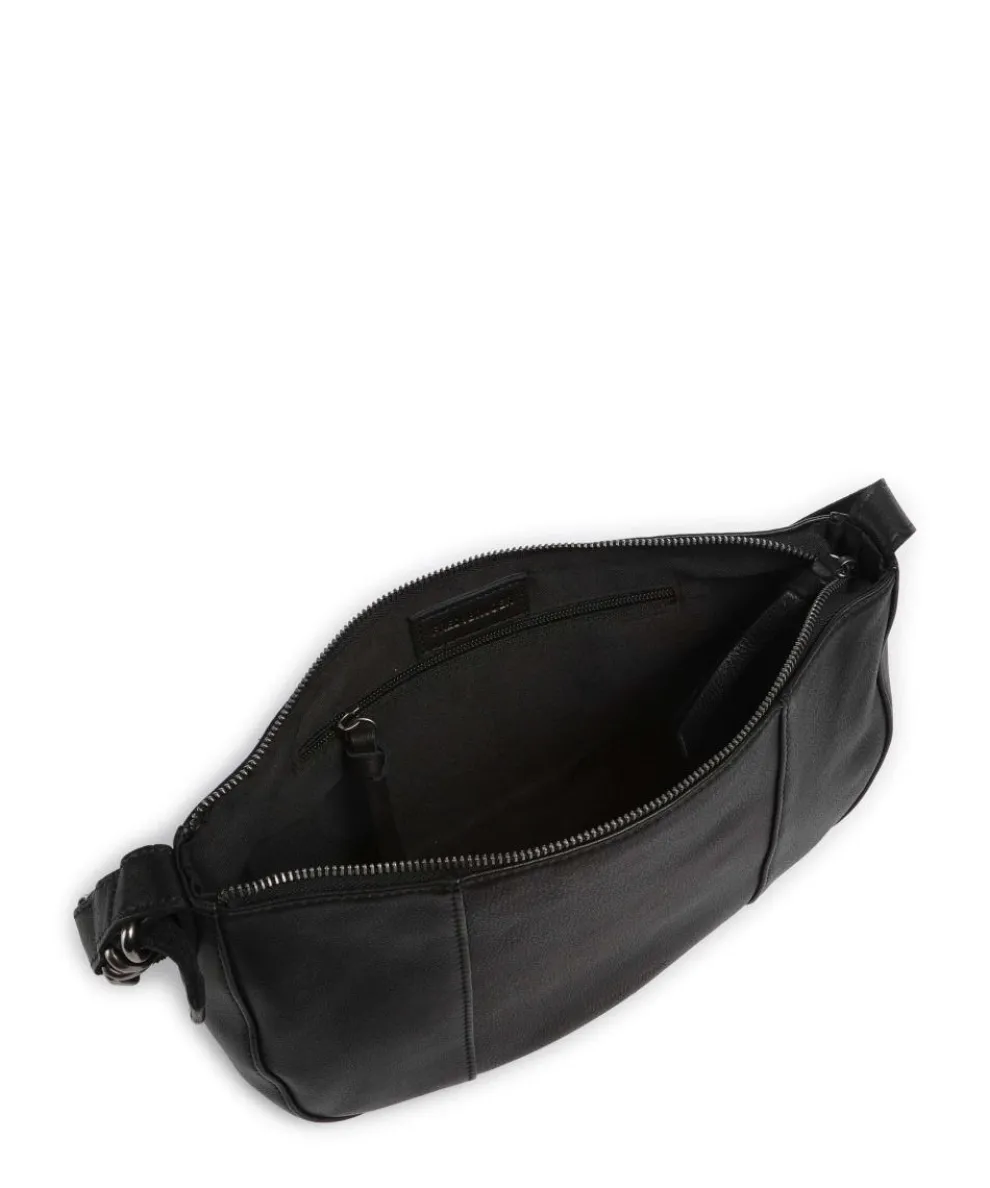 Ride Easy Schultertasche genarbtes Leder schwarz