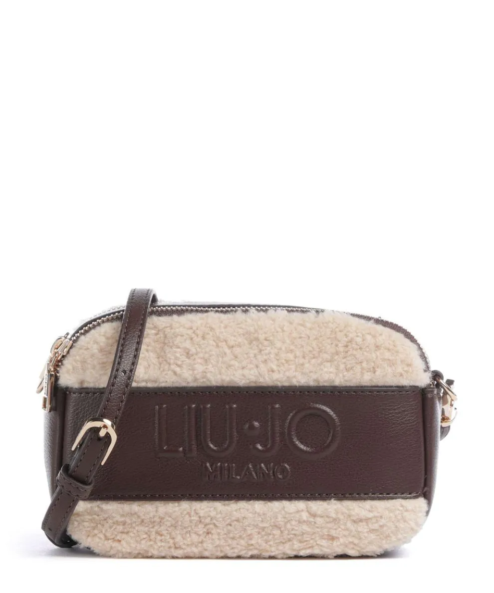 Ridhi S Umhängetasche Lederimitat, Kunstfell dunkelbraun