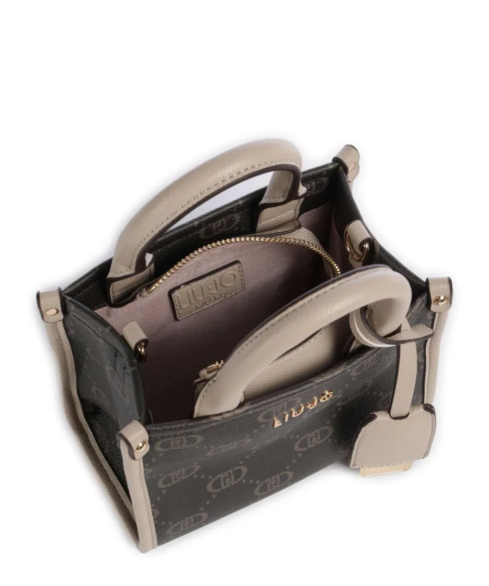 Ridhi XS Umhängetasche Lederimitat beige/braun