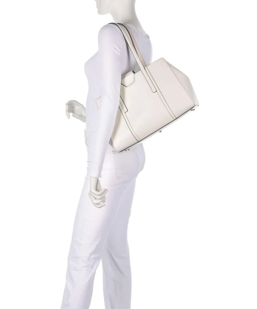 Riva L Shopper genarbtes Leder weiß