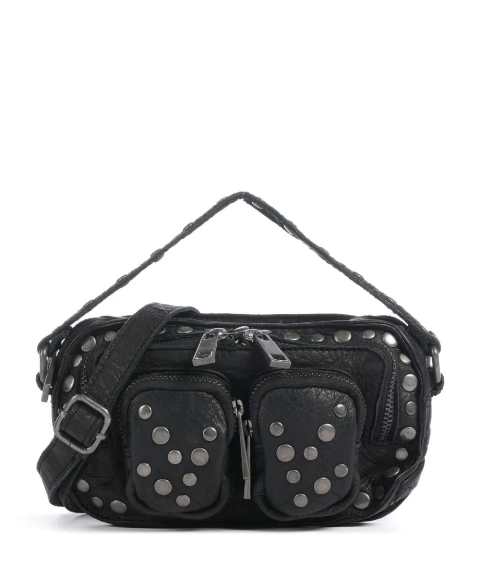 River Washed Helena Umhängetasche genarbtes Kalbsleder schwarz