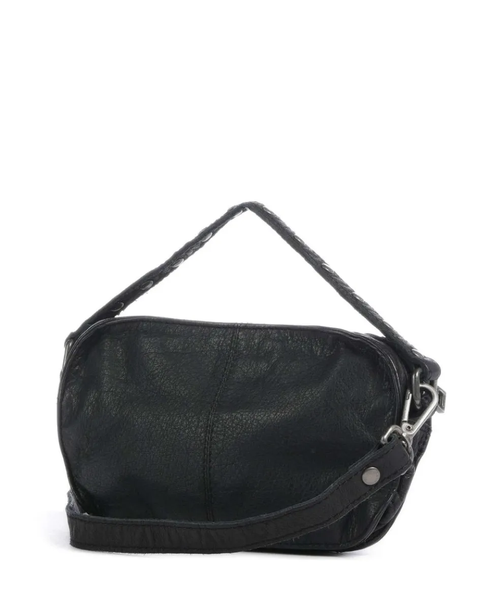 River Washed Helena Umhängetasche genarbtes Kalbsleder schwarz