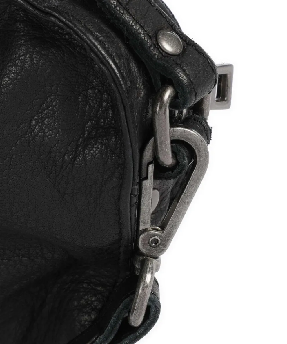 River Washed Helena Umhängetasche genarbtes Kalbsleder schwarz