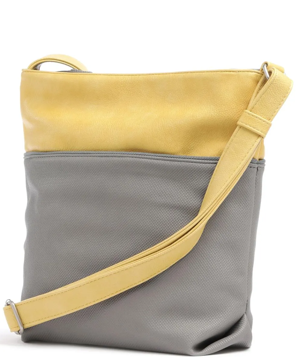Jana J10 Schultertasche Lederimitat grau/gelb