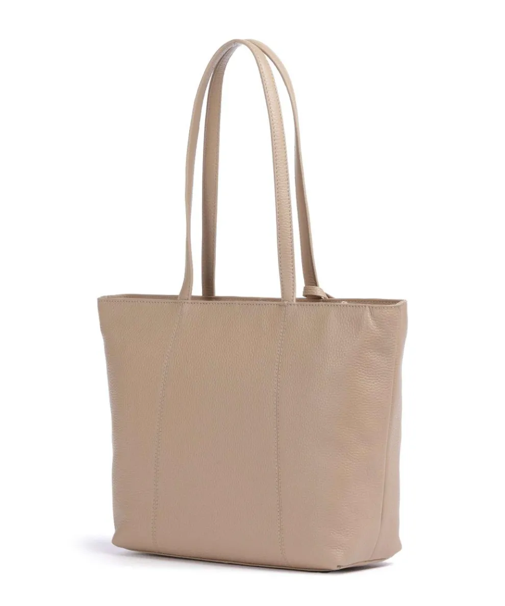 Hanna Shopper genarbtes Leder beige