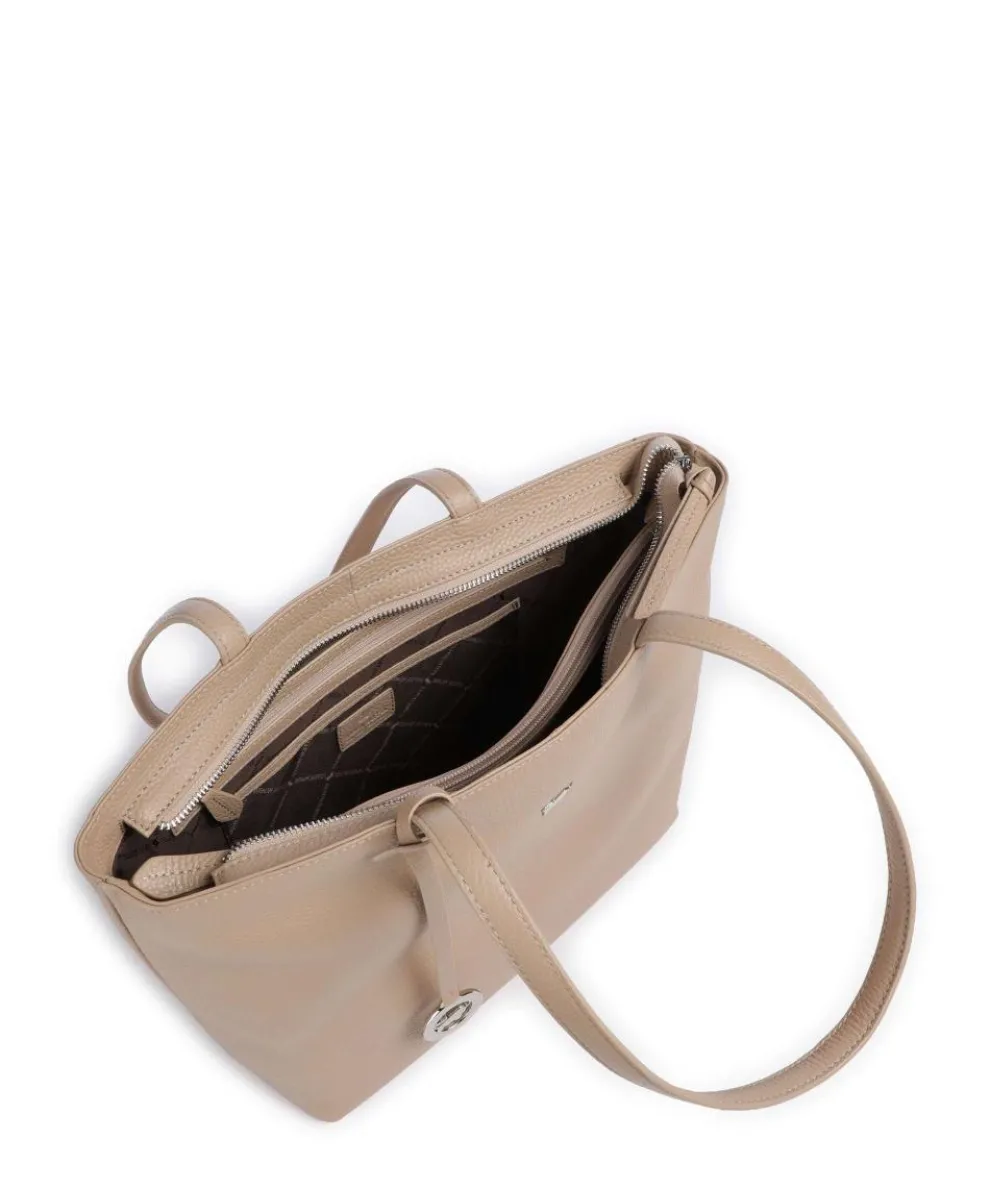 Hanna Shopper genarbtes Leder beige