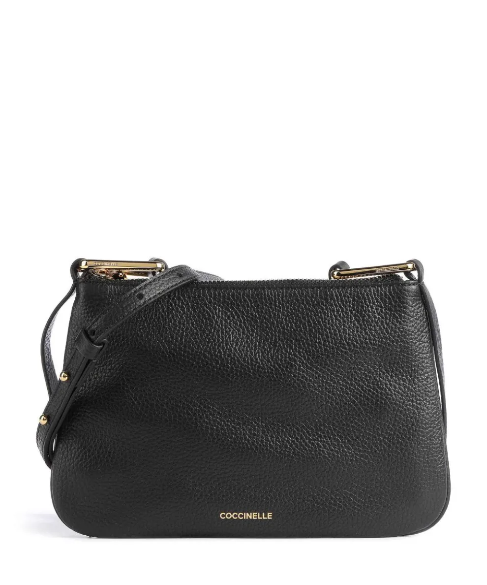 Magie Umhängetasche genarbtes Leder schwarz