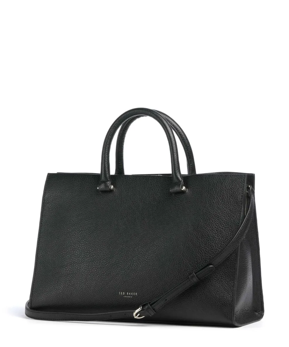 Rosane Handtasche genarbtes Rindsleder schwarz