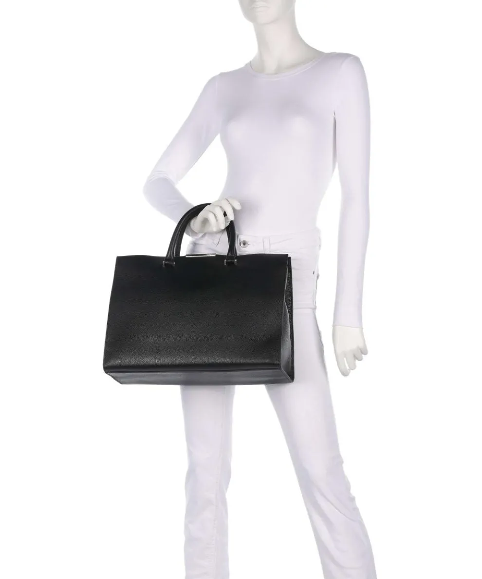 Rousaly Handtasche 15″ genarbtes Rindsleder schwarz