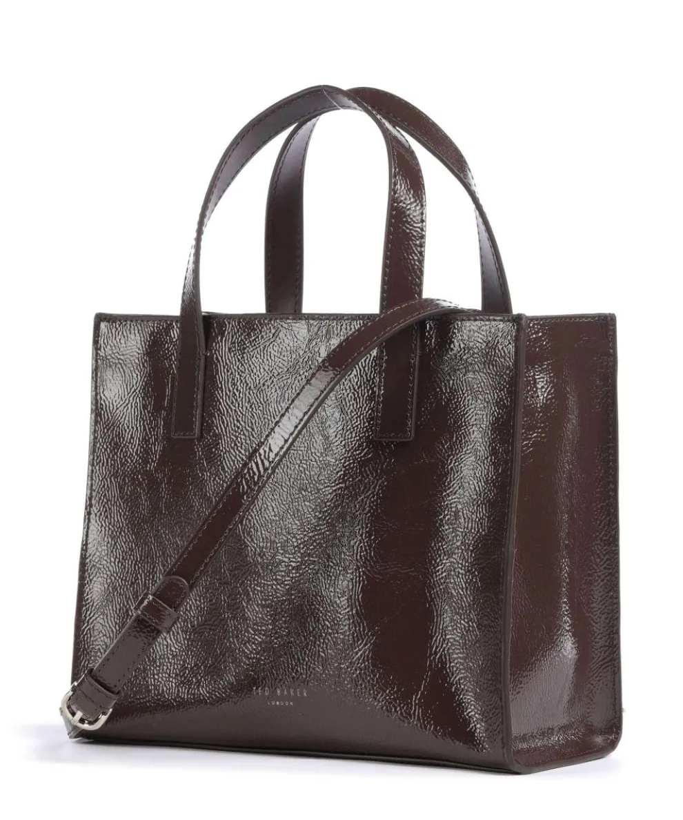 Rouseta Handtasche genarbtes Leder dunkelbraun