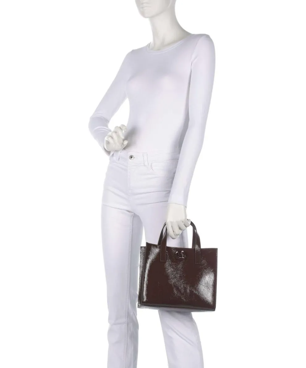 Rouseta Handtasche genarbtes Leder dunkelbraun