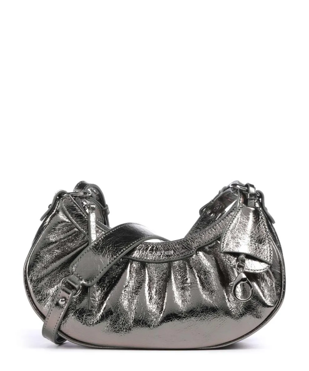 Rétro & Glam Umhängetasche fein genarbtes Rindsleder silber