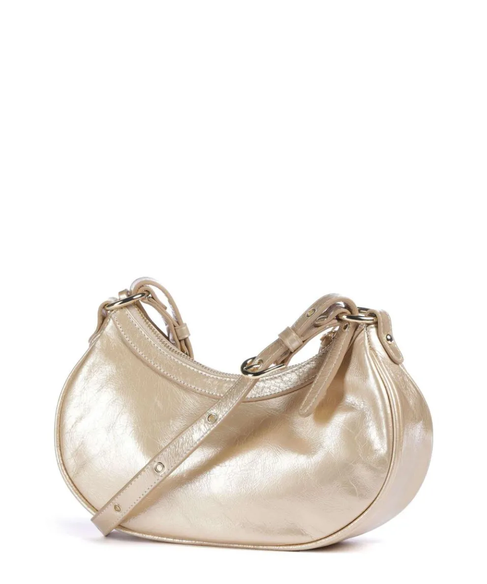 Rétro & Glam Umhängetasche fein genarbtes Rindsleder gold