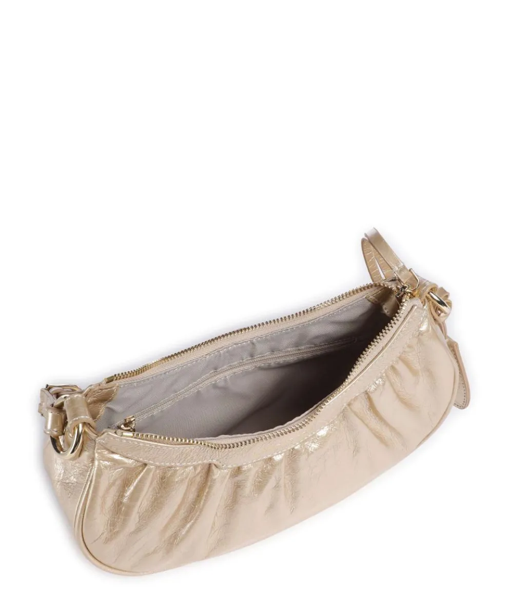 Rétro & Glam Umhängetasche fein genarbtes Rindsleder gold