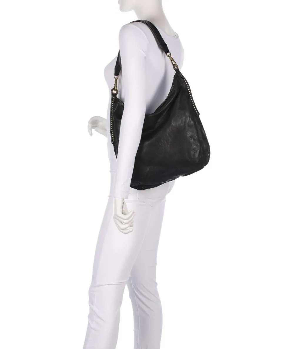 Beuteltasche fein genarbtes Rindsleder schwarz