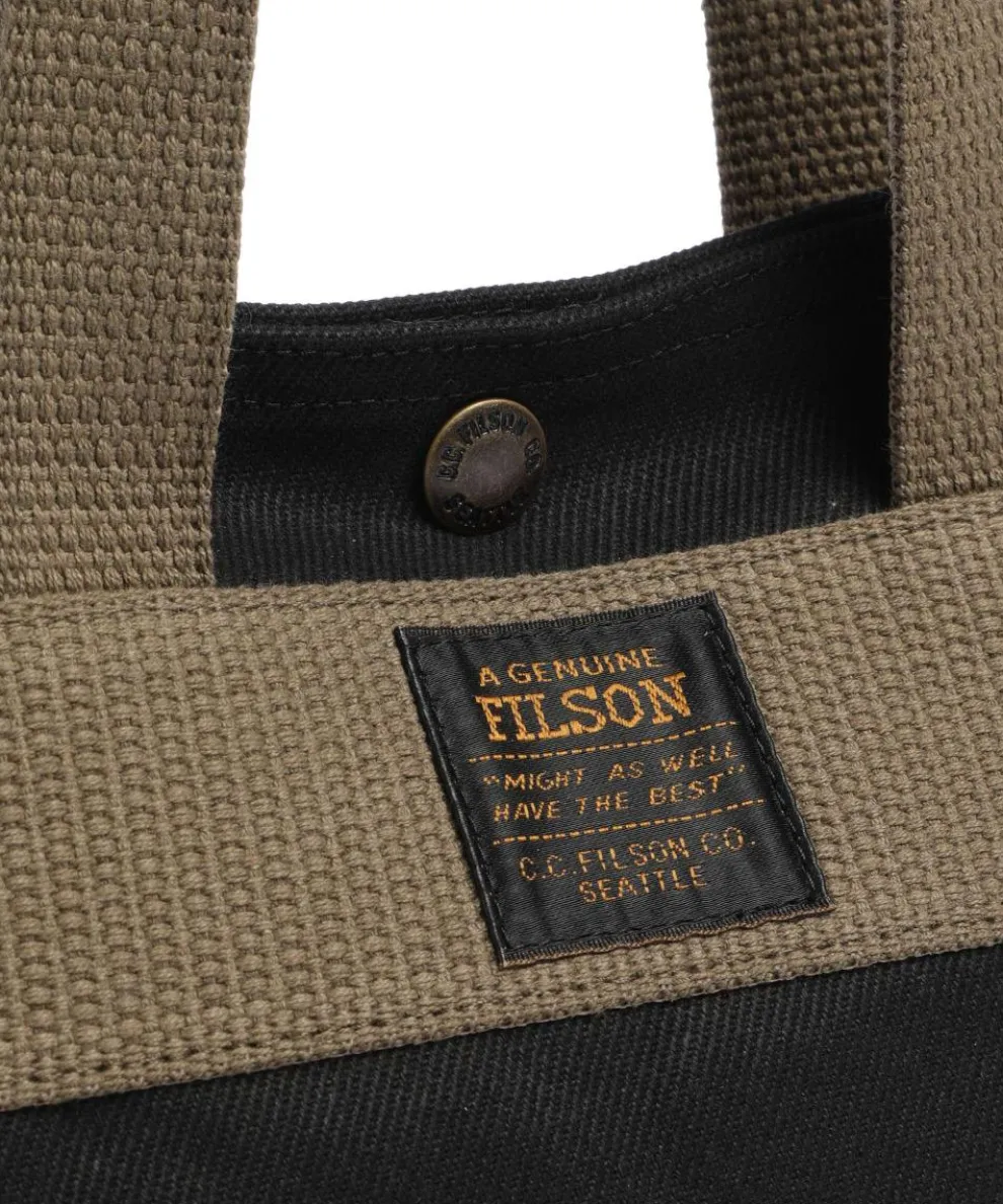 Rugged Twill Schultertasche Canvas schwarz