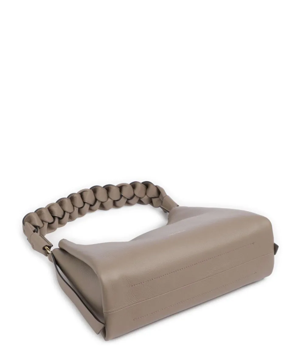 Boheme Grana Double Schultertasche genarbtes Leder taupe