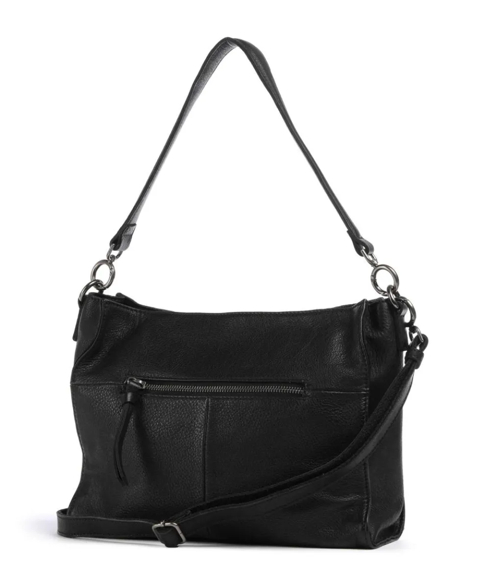 Ride Easy Schultertasche genarbtes Leder schwarz