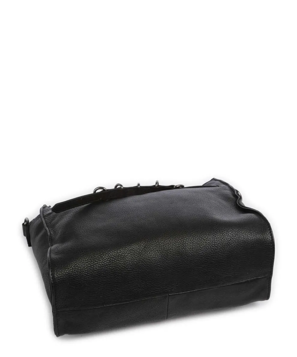 Ride Easy Schultertasche genarbtes Leder schwarz