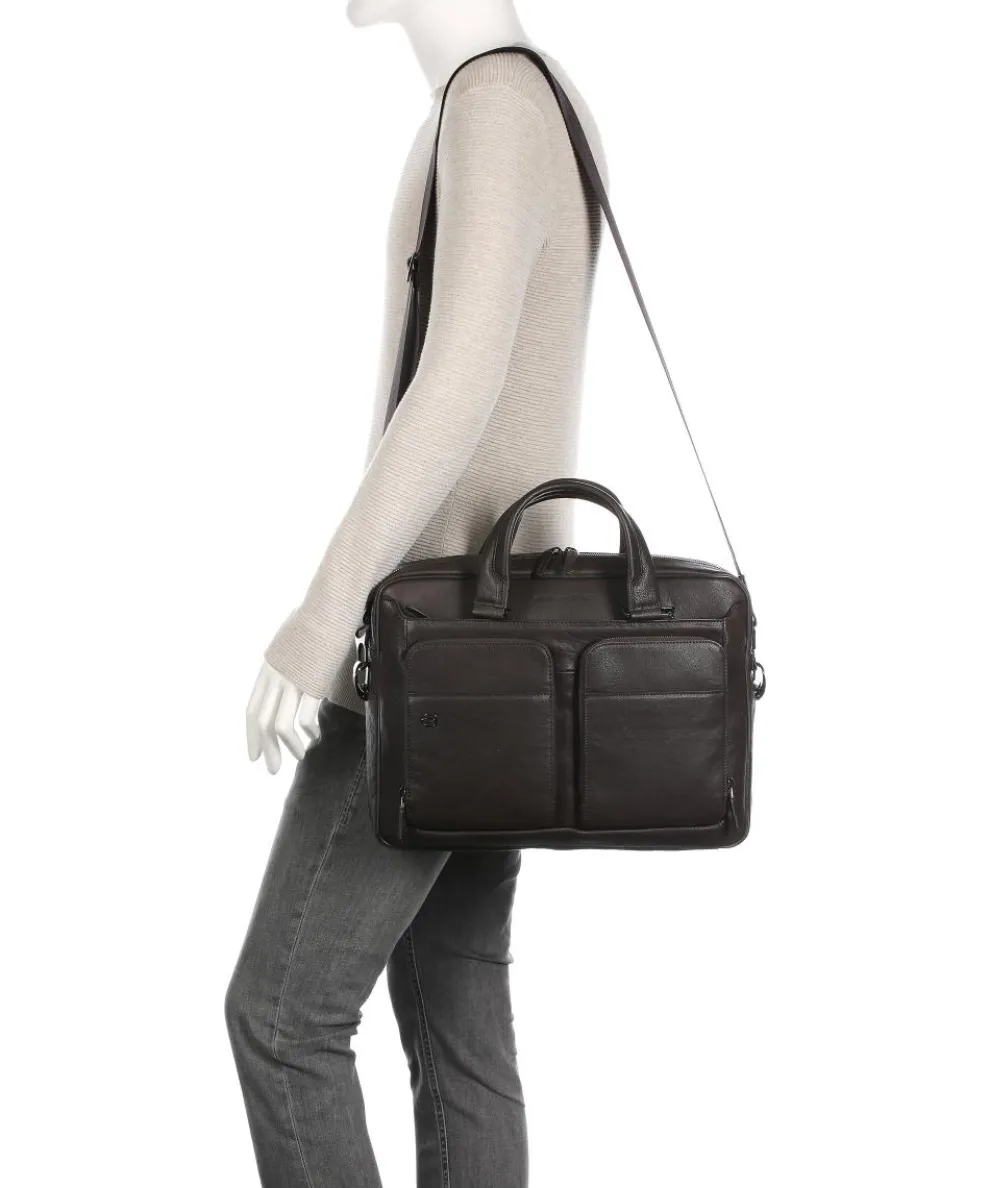 Black Square Aktentasche 15″ fein genarbtes Rindsleder dunkelbraun